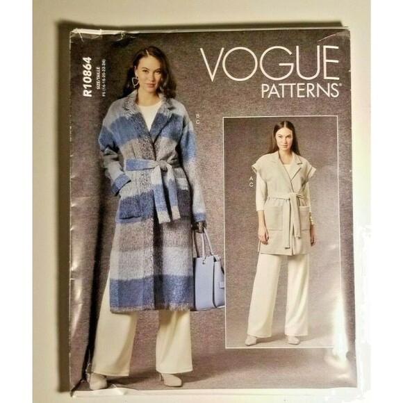 Vogue Other - Vogue Sewing Pattern Misses' Jacket Vest Wide Leg Pants Belt  # R10864 Sz. 8-16